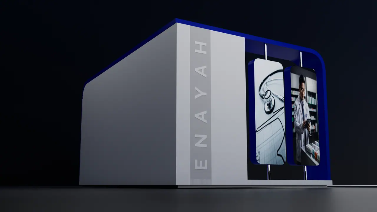 Enayah — Rural Health Conference Stand — Closed rear elevation
