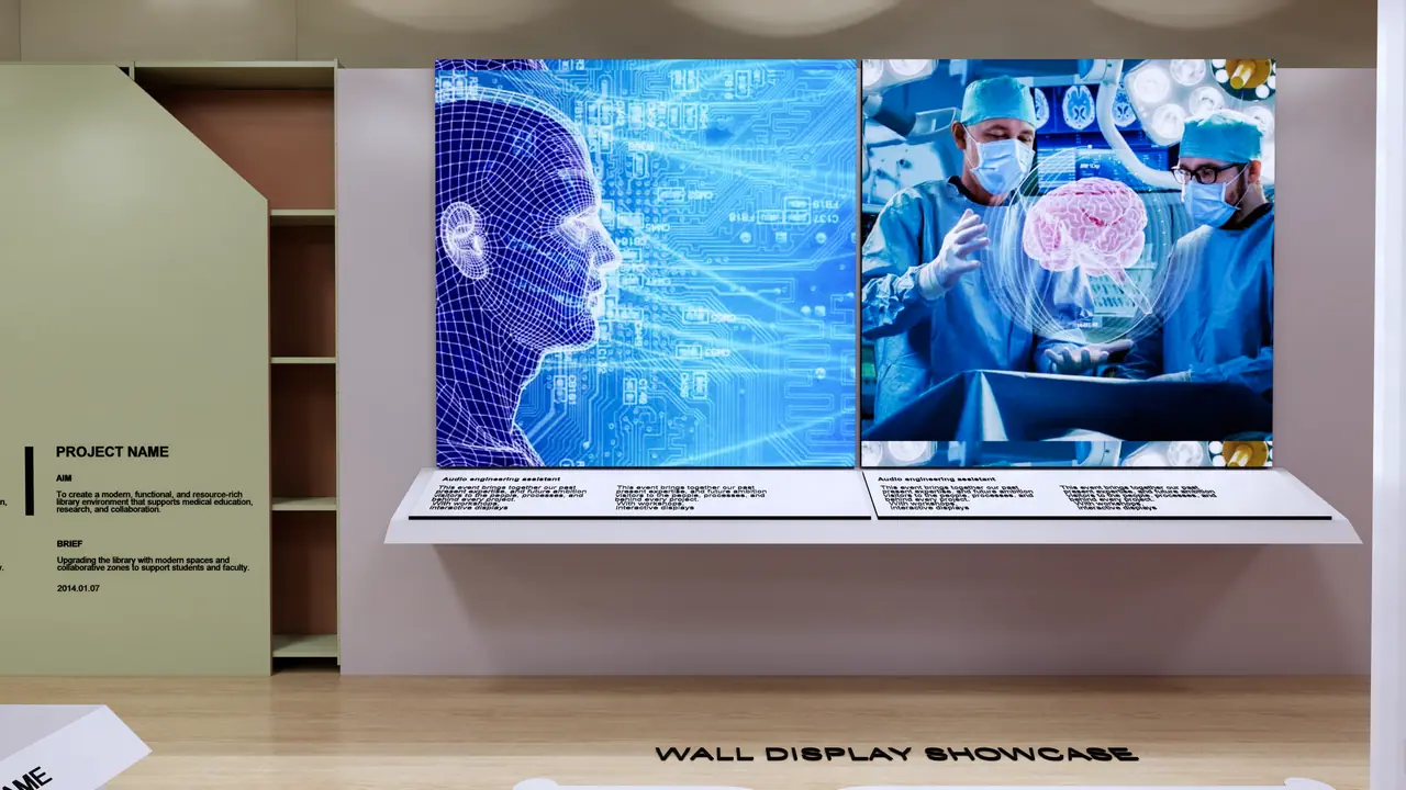 Riyadh Second Health Cluster — Projects Showcase — Wall display showcase
